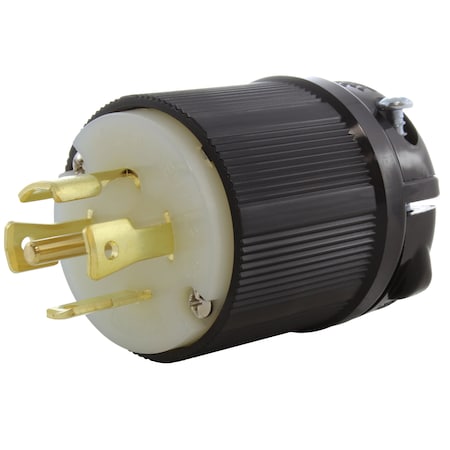 Ac Works Locking Plug, L21-30P, 30 A, 120/208V AC, Three Phase, Black ASL2130P-BK